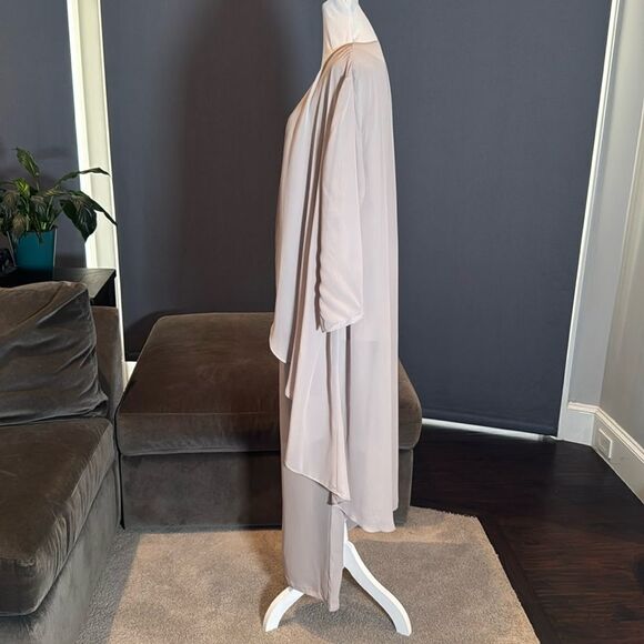 Women’s Gray Chiffon 3 Piece Formal Mother of the Bride Pants Suit Size 16 NEW - Picture 6 of 15